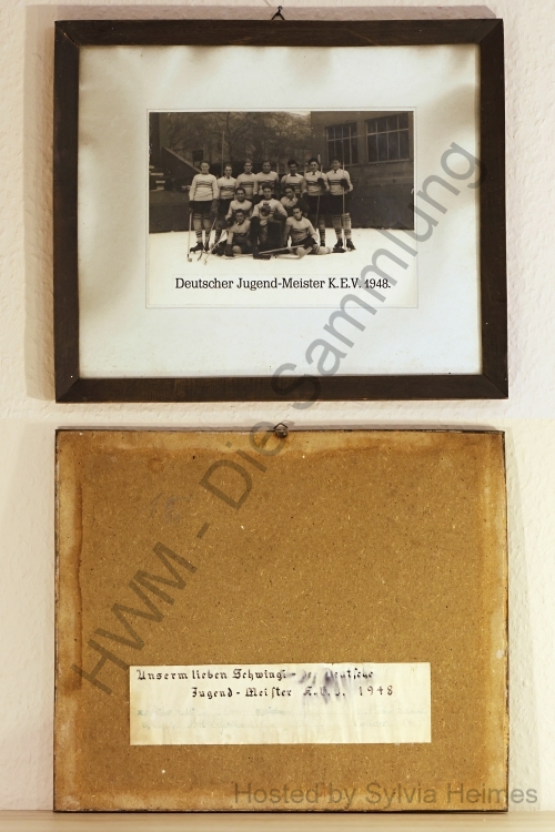 Deutscher Jugend-Meister K.E.V. 1948 Foto im Rahmen