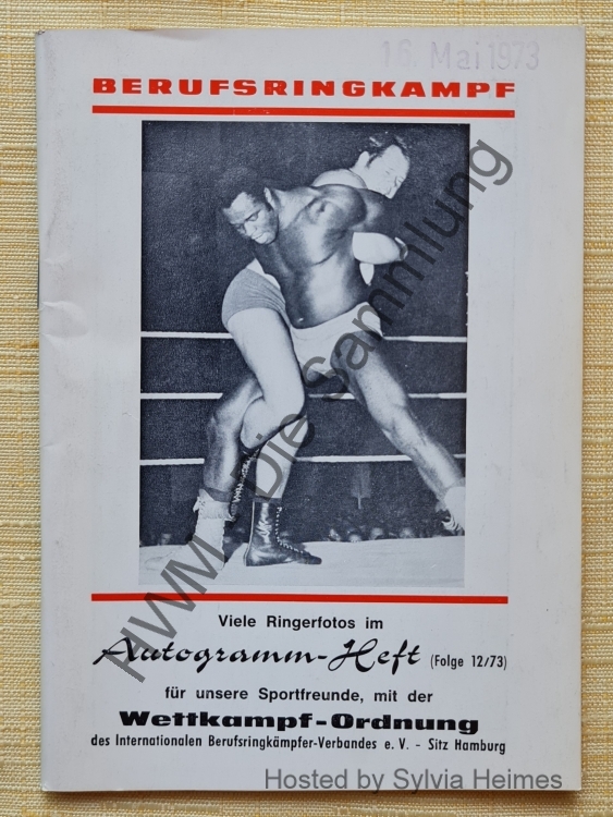 Berufsringkampf Autogramm-Heft 12/73