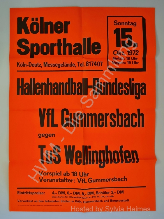 VfL Gummersbach - TuS Wellinghofen 15.Oktober 1972