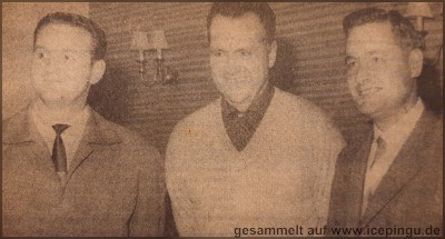 Die Verantwortlichen Preussen, vlnr: 1. Vorsitzender Beckmann, Trainer Lorne Trottier und Eishockey-Obmann Hegger.